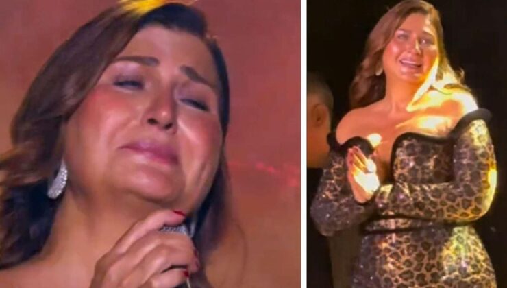 Sibel Can, sahnede Ahmet Kaya’nın şarkısını söylerken gözyaşlarına boğuldu