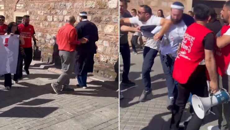 Gebze’deki NATO protestosunda büyük gerginlik! Ortalık bir anda karıştı