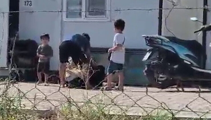 Hatay’da dehşet görüntü! Çocuklarının gözü önünde karısına bıçakla saldırdı