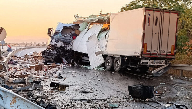 Köprüde duvara çarpan TIR’ın şoförü hayatını kaybetti