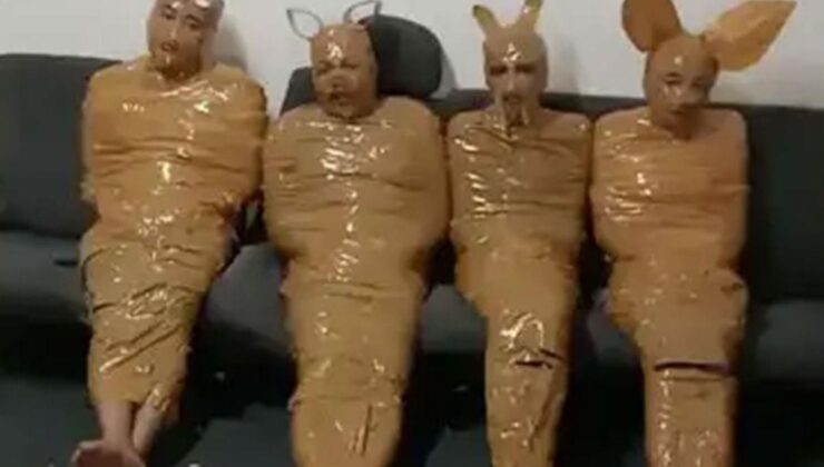 Mahalleliden hırsızlara sıra dışı tuzak: Yakalayıp koli bandıyla “Teletabilere” benzettiler