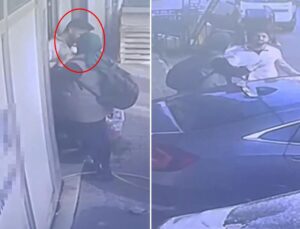 Tacizci kadından yeni görüntü! Öpmek istediği yıkamacı su sıkarak uzaklaştırmış