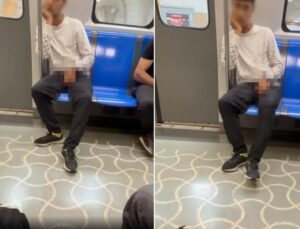 Yakalayın bu sapığı! İstanbul metrosunda mide bulandıran görüntü