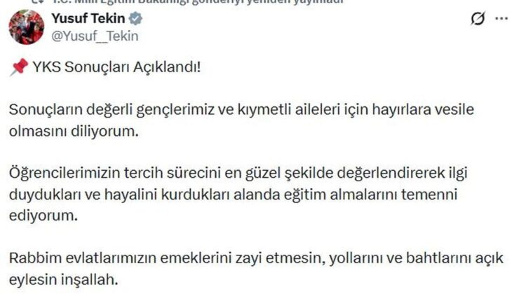 YKS sonuçları açıklandı