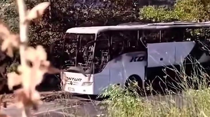 Mersin’de seyir halindeki yolcu otobüsü yandı